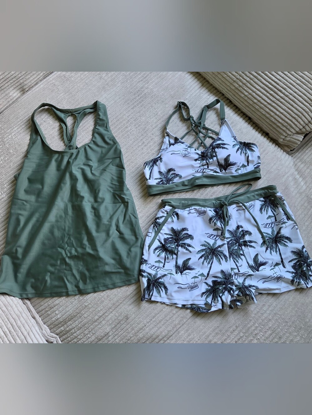 Women's Swimsuit Tank Top and Shorts Set